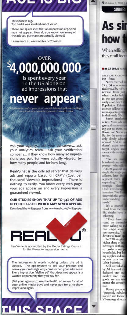 RealVu| Ad in Advertising Age, October 11, 2010